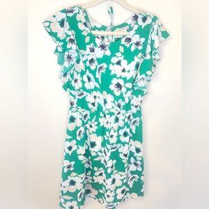 Merona Green and White Floral Blouse
